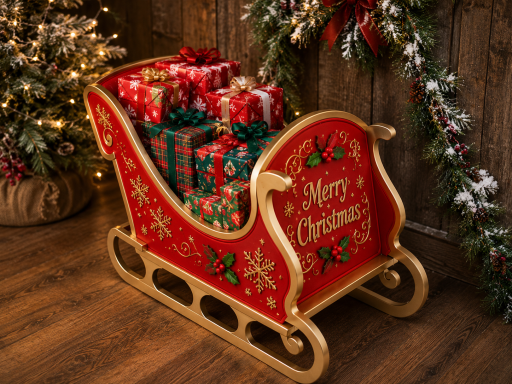 Small indoor present sleigh