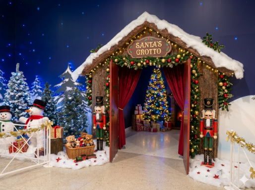 small grotto over cupboard